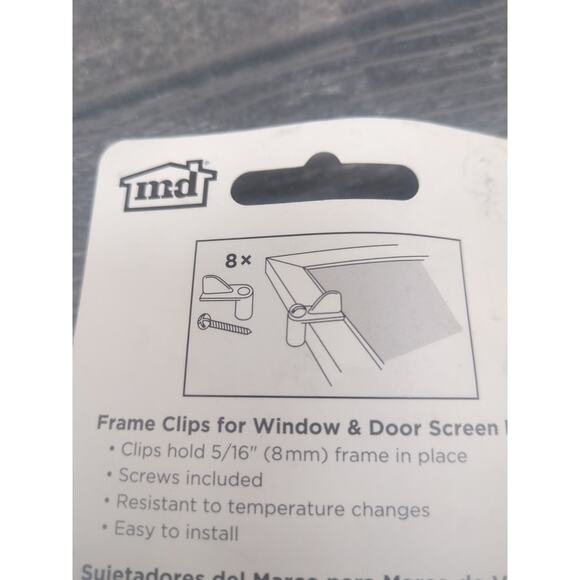Window Screen Secure Screw Frame Clips 5/16 inch 8 Pieces M-D BuildinG {Q} - Picture 4 of 6